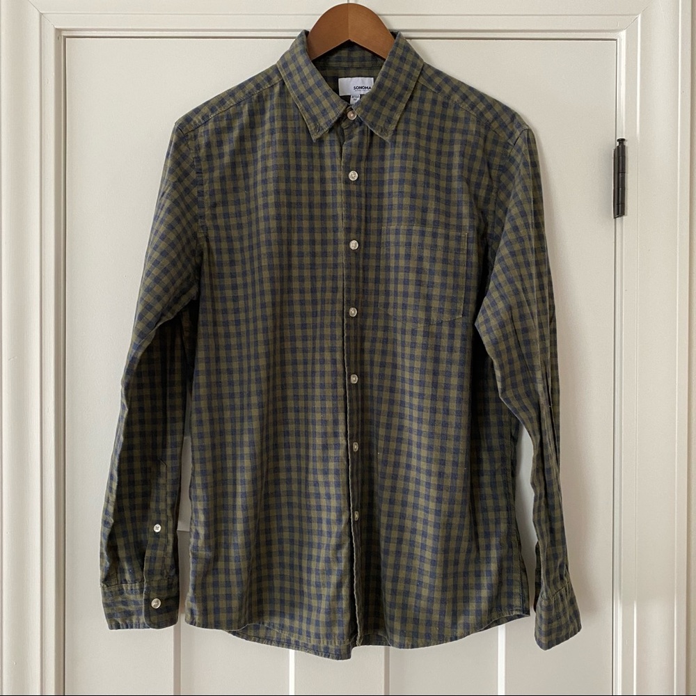 Sonoma Men's Button-Down Shirt – Checked Plaid